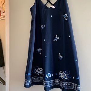 Navy dress with floral design